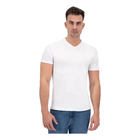 Playera Slim Fit Super Cómoda Cuello V Lycra 