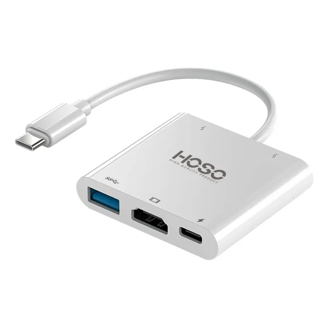 Adaptador Hoso Mac/windows Usb 3.1 5 En 1 Hdmi 4k Energizado Color Blanco