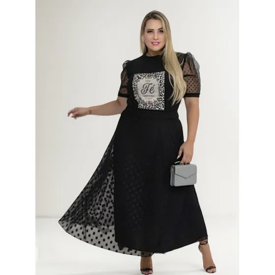 Saia Longa De Tule Luxo Moda Plus Size Do P Ao G4 Tendências