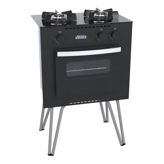Cocina Venax GMN200.BV.PF.GLP glp color negro con puerta con visor