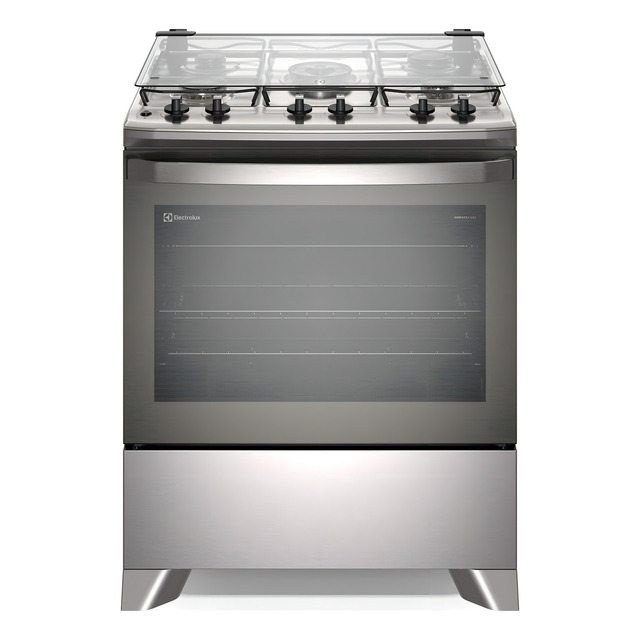 Fogão 5 Bocas Electrolux Cinza Efficient Com Mesa Inox, Perfectcook E Vaporbake Fe5ic - Bi... Fogão 5 Bocas Electrolux Cinza Efficient Com Mesa Inox, Perfectcook E Vaporbake Fe5ic - Bi...