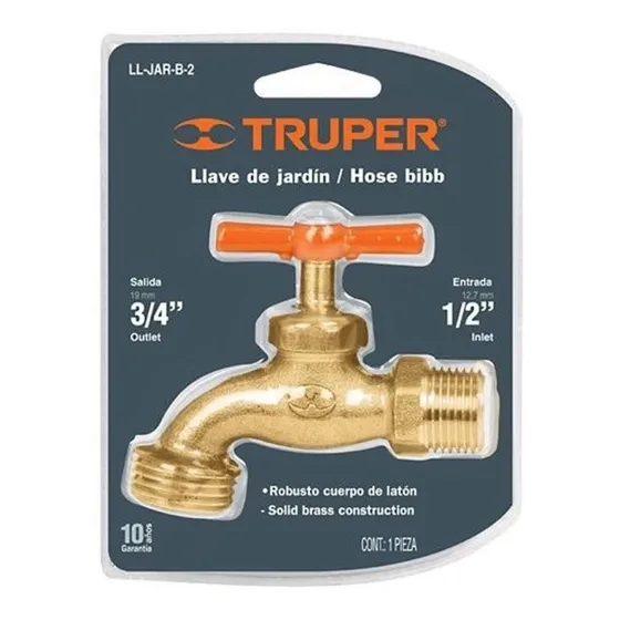 Llave Terminal Para Jardín Latón 140g 1/2 Truper