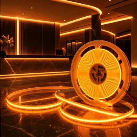 Fita Led Cob Laranja 10m Direta Na Rede 110/220v 8mm Adesiva Laranja 220v