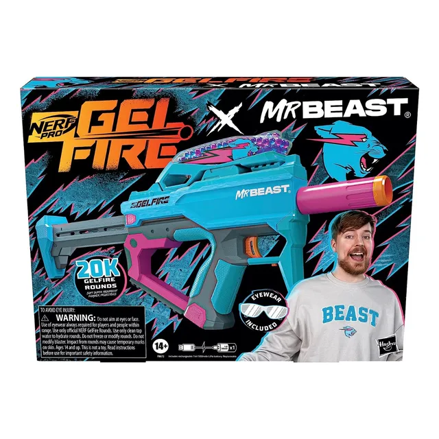 Nerf Pro Pistola Auto Hidrogel Fire X Mr Beast 20000 Recarga