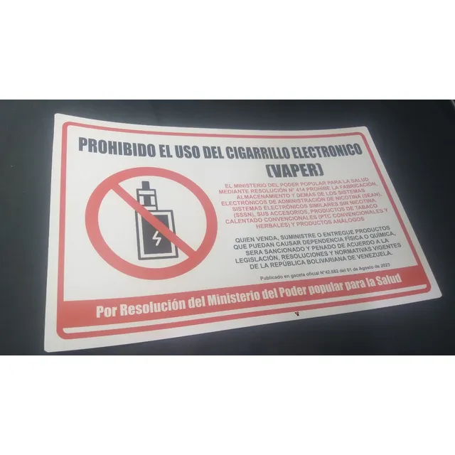 Aviso Prohibido Uso De Vaper 40x25cm