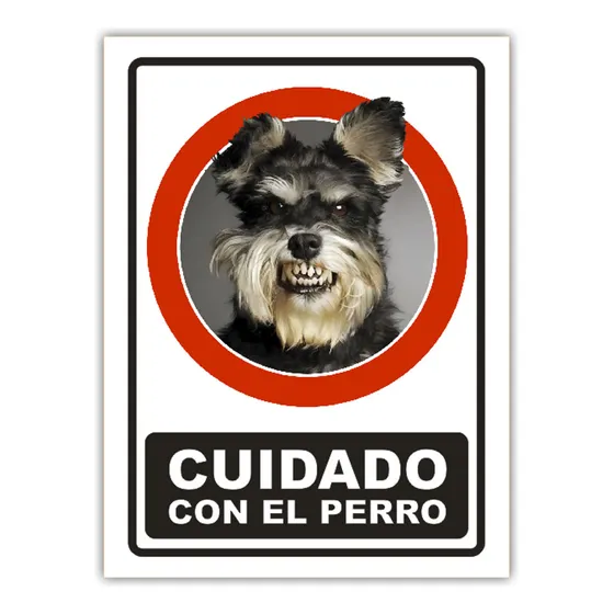 Stickers Cuidado Con El Perro Schnauzer Adhesivo Diy Mc8p