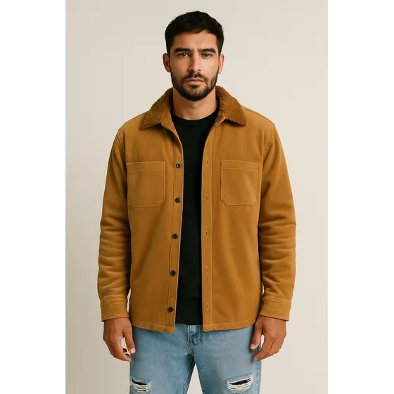 Camisaco Corderoy Con Corderito Hombre Tendencia