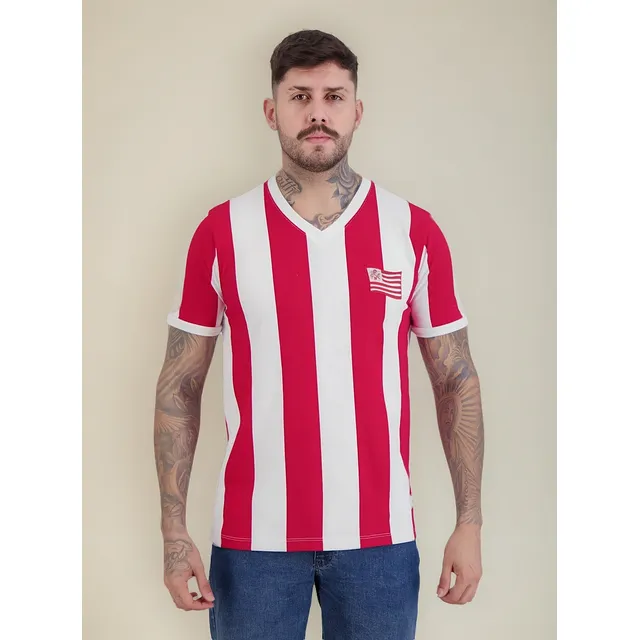 Camisa Retrômania Náutico Capibaribe 1968 Vermelha E Branca