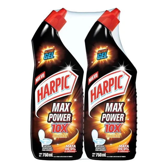Limpiador Desinfectante Baños Harpic® Max Power 2pzas 750 Ml