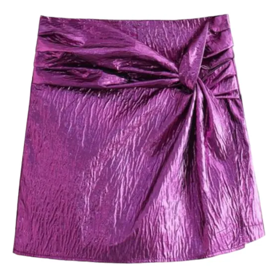 Minifalda Plisada Corta Para Mujer / Cremallera Lateral