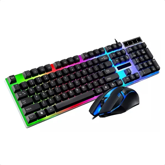 Kit Teclado E Mouse Gamer Usb Rgb Notebook Computador