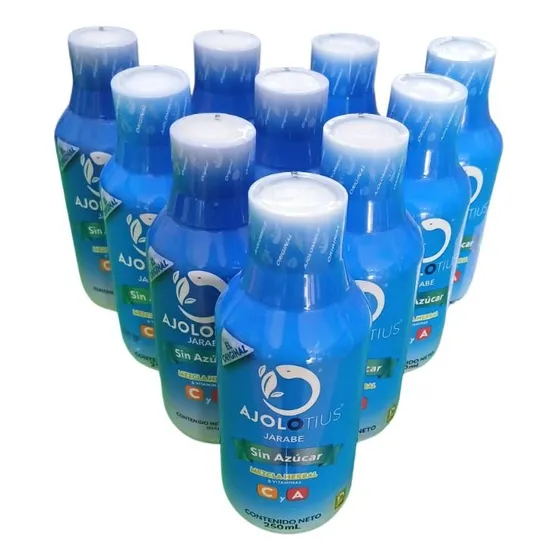 Ajolotius Jarabe Sin Azúcar 250ml Suplemento Natural 10 Piezas