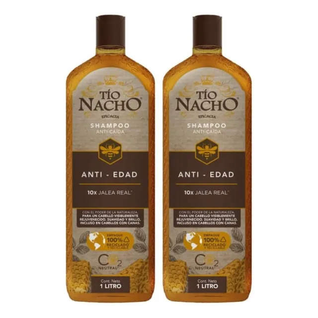 Shampoo Tío Nacho Anti-caída Anti-edad De 1 Litro-2 Botellas