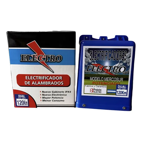 Boyero Electrificador (12v-220v) Dual / 120km (4,2 Joules)