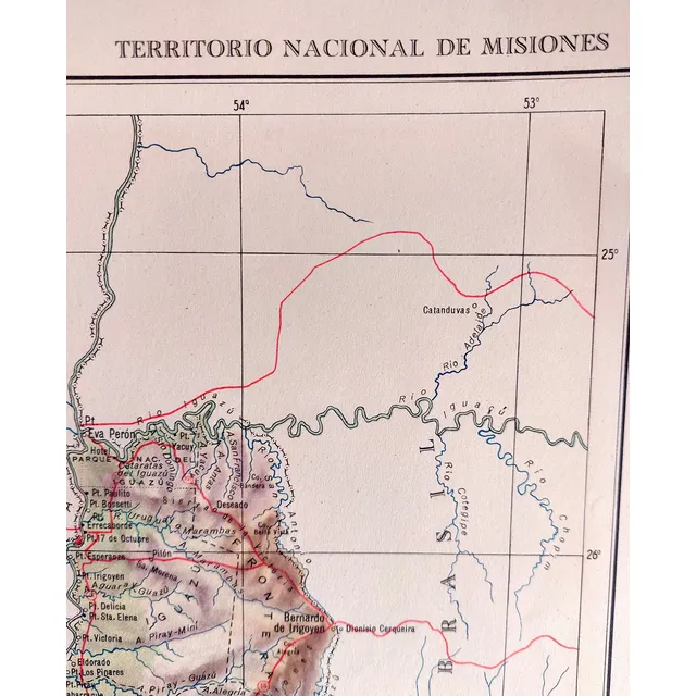 Mapa 1953 Territorio Nacional De Misiones Posadas Peron