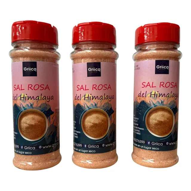 Sal Rosa Del Himalaya Molida Kit De 3 Especieros