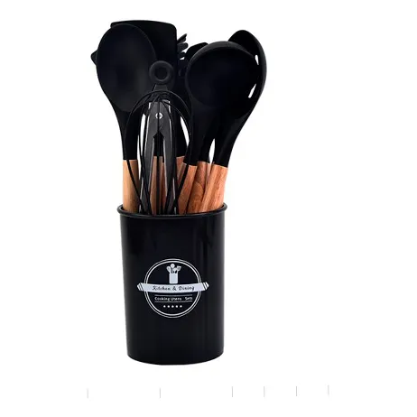 Set Juego De Utensilios De Cocina 12 Piezas Negro