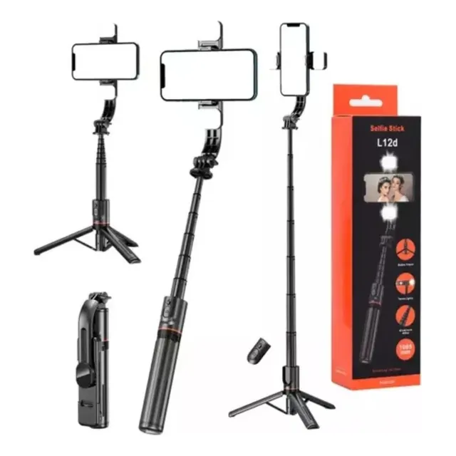 Palo Selfie Stick/tripode Bluetooth/altura 109.5cm/ Con Luz