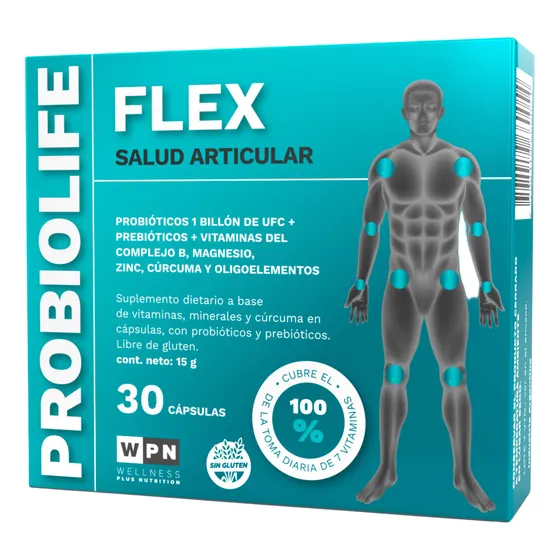 Probiolife Flex - Probióticos Y Vitaminas - 30 Cápsulas Sabor Sin sabor