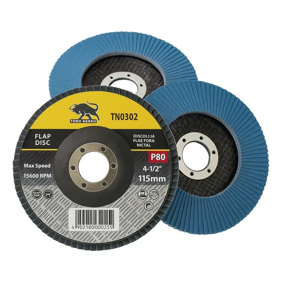 20 Discos Lija Azul Flap Traslapado 4 1/2 Pulgadas Grano 80