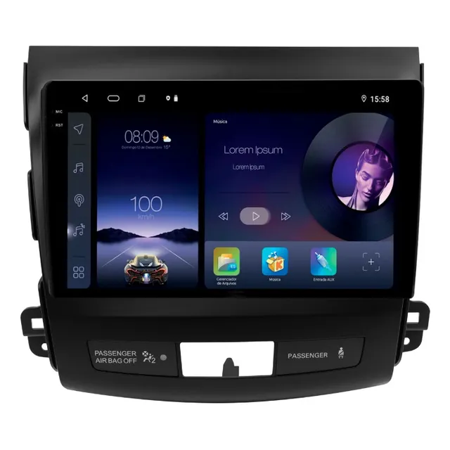 Central Multimídia Outlander 2007 A 2012 Adak C/carplay 9''