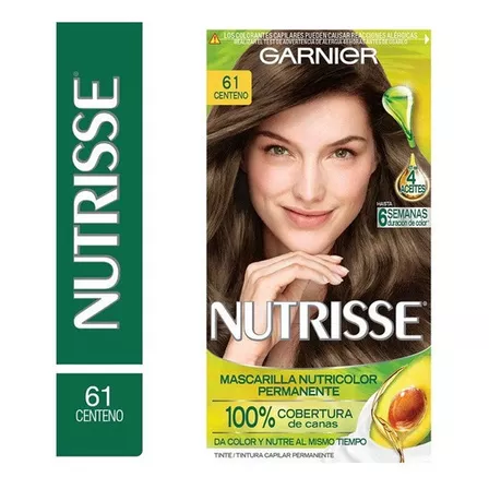 Kit Tinte Garnier  Nutrisse regular clasico Mascarilla nutricolor permanente tono 61 centeno para cabello