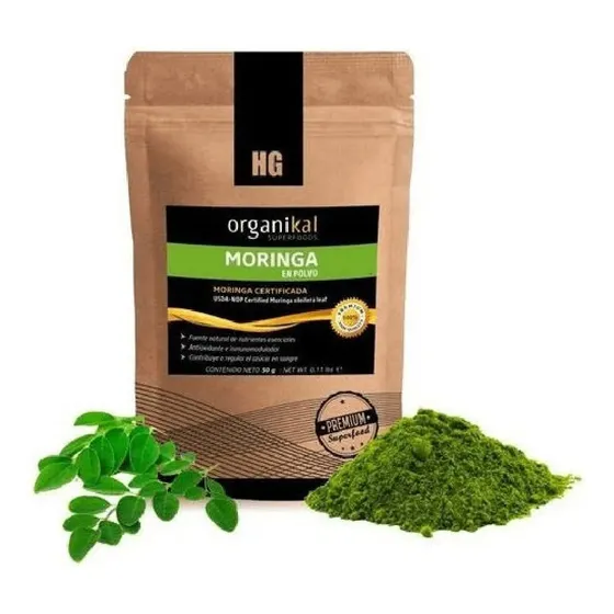 Moringa En Polvo X 50g Calcio Hierro Organikal