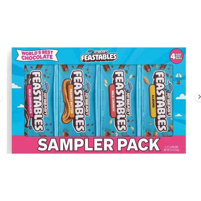 Chocolate Barra Mr Beast Feastables Caja Regalo 60g King X4