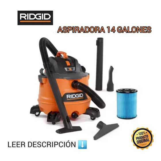 Aspiradora Industrial 14 Galones 6 Hp Sólido/líquido Ridgid