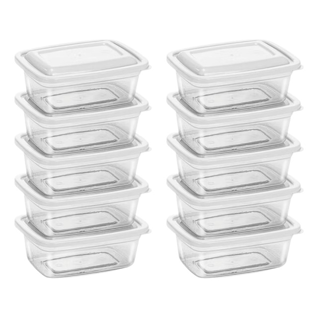 10 Potes Transparente Marmita Fitness 1000ml Bpa Free