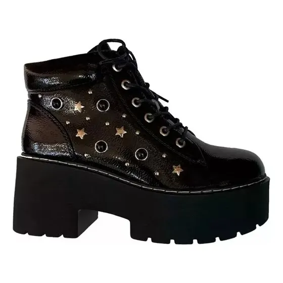 Botines De Charol Con Tachas De Estrellas 2021 Envio Gratis