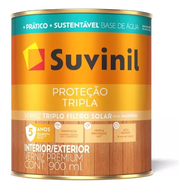 Tinta Verniz Secagem Rápida Base Água Natural 900ml Suvinil