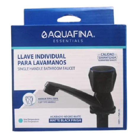 Llave Individual Para Lavamano Metalica Color Negra