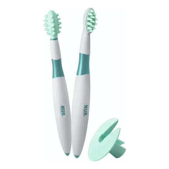 Set Nuk De 2 Cepillos De Dientes De Entrenamiento +6m Color Verde Agua