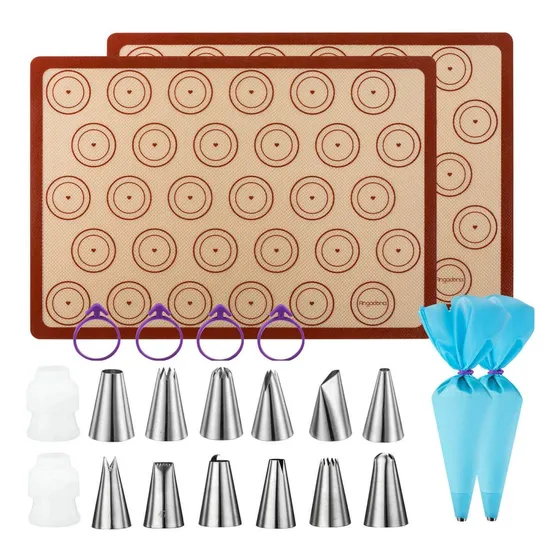Macaron Baking Kit Silicone Mat 22pcs Set 2 Half Sheet 4