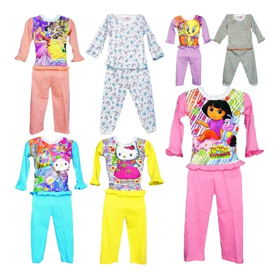 Ropa Dormir Pijamas Niñas Pantalón Camisa Larga Estampadas