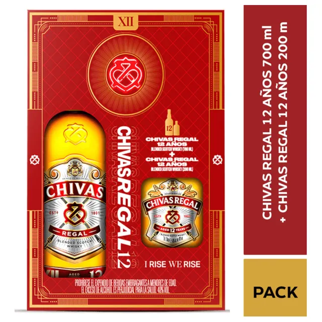 Whisky Chivas Regal 12 Años - mL a $152
