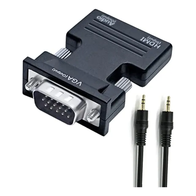 Dtech Adaptador Hdmi A Vga Con Puerto De Audio De