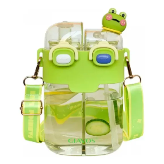 Botella Agua Doble Botilito Silicona Duo Termo Pitillo Niños