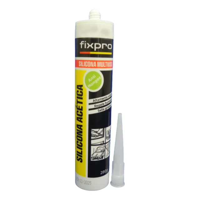 Silicona Acetica Multiuso Fixpro 280g Negro Premium
