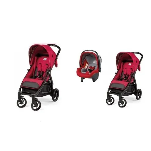 Coche Booklet Rojo Con Portabebe Perego