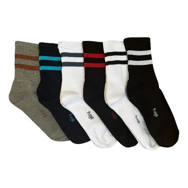 Medias Retro Floyd X6 Pares Hombre Deportivas Rayas Algodón