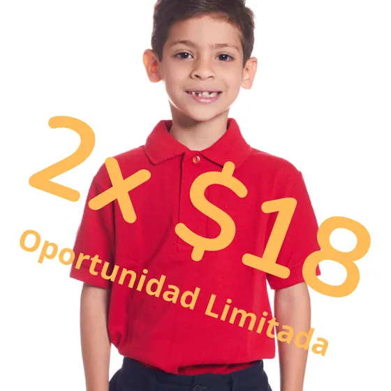 Oferta! Dos(2) Chemise Escolar Cottonclub Roja (4 6 8 10)