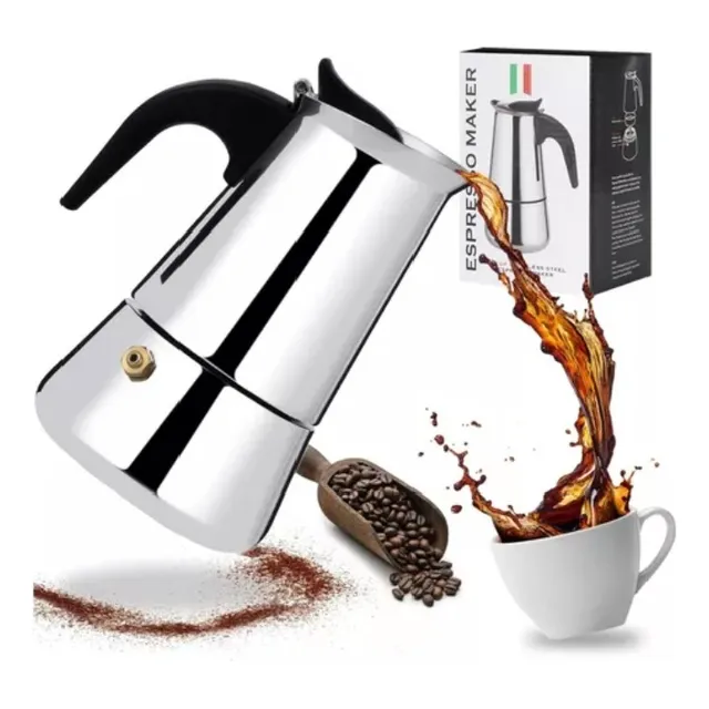 Cafetera Expresso Tipo Greca De Acero Inoxidable