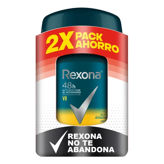 Pack 2 Rexona Desodorante Barra V8 50gr