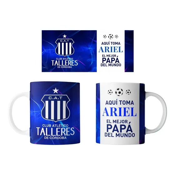 Taza Cerámica Importada Futbol Dia Del Padre Personalizable