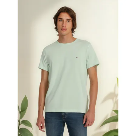Polera Essential C-neck Slim Fit Verde Tommy Hilfiger