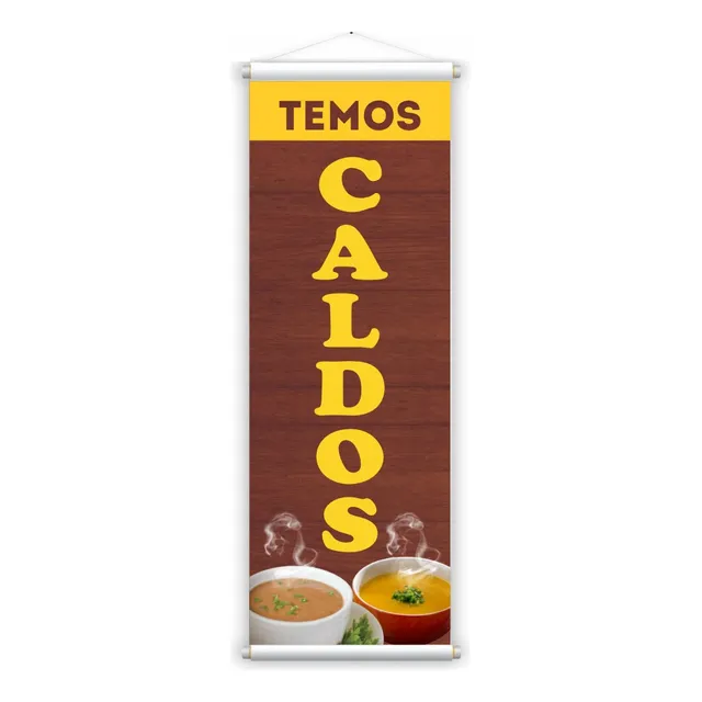 Faixa De Caldos Restaurante Cantina Bar Banner Comprido 1un