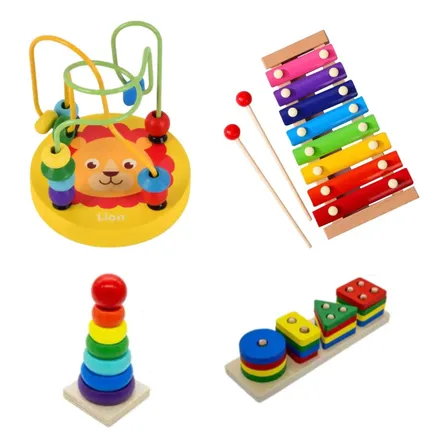 Kit Brinquedo Pedagógico Educativo Didático Infantil Montar Colorido