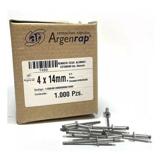 Remache Pop Aluminio 4x14 Caja 1000u 4 X 14 Distri Fca